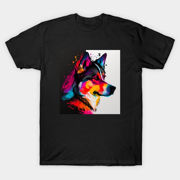 Siberian Husky Pop Art Design T-Shirt by Star Scrunch